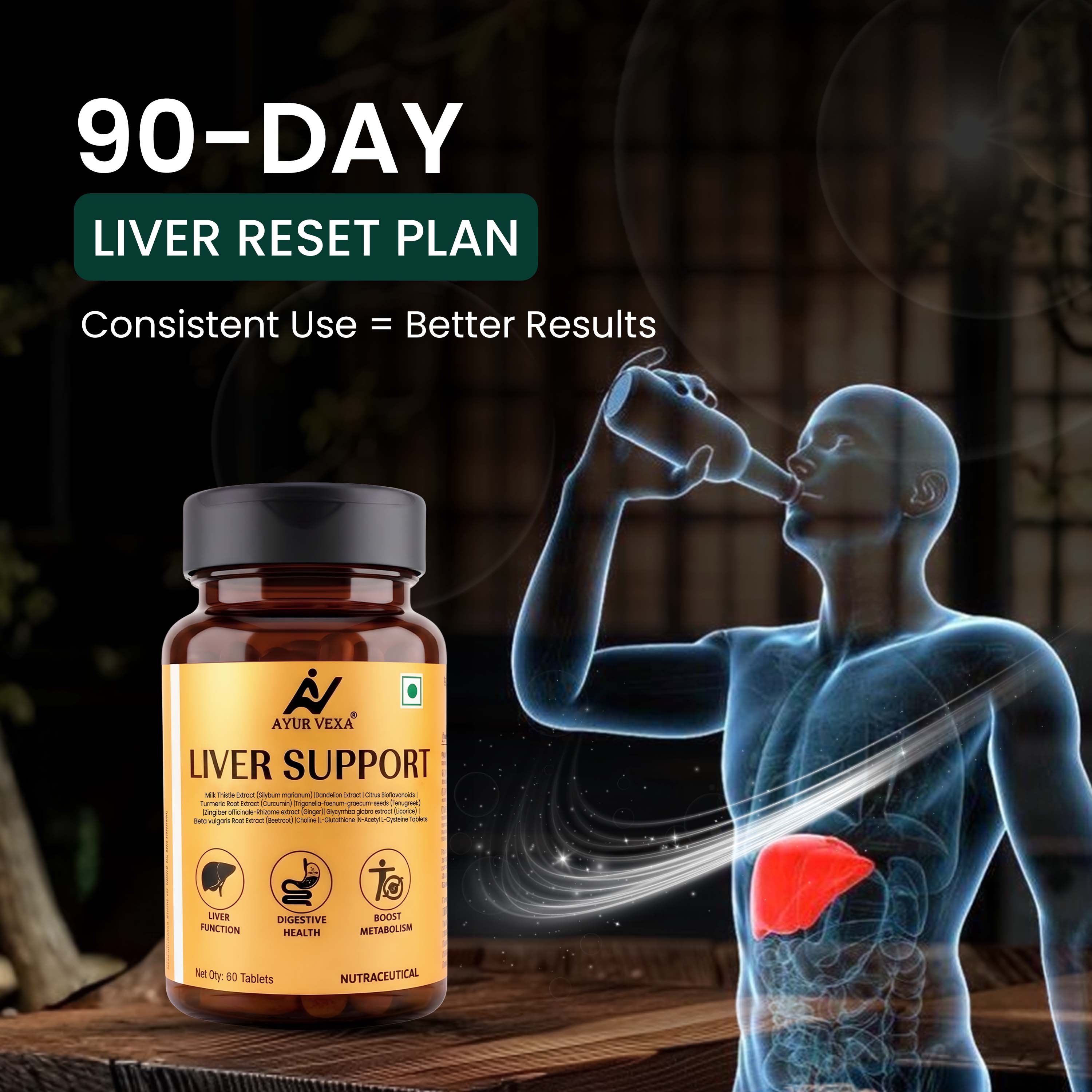 Ayurvexa Liver Support – Advanced Liver Detox Supplement - image 1