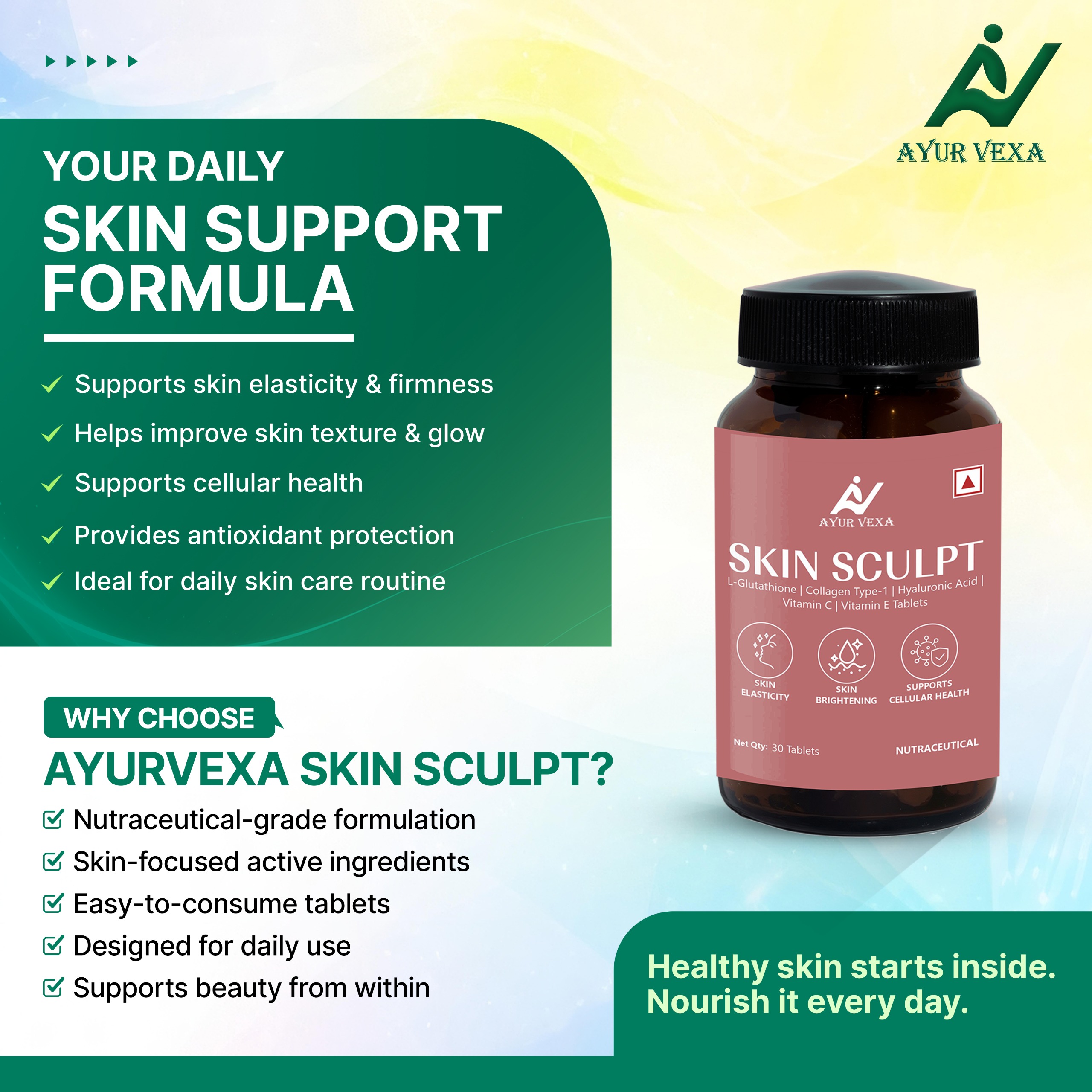 Ayurvexa Skin Sculpt – Skin Radiance Supplement