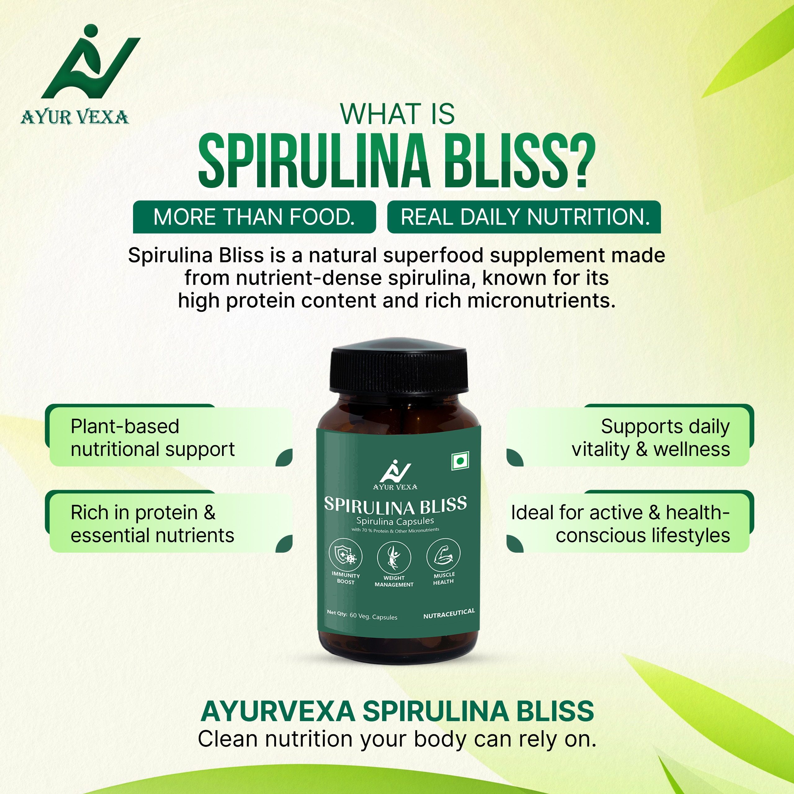 Ayurvexa Spirulina Bliss – Spirulina For Skin Health