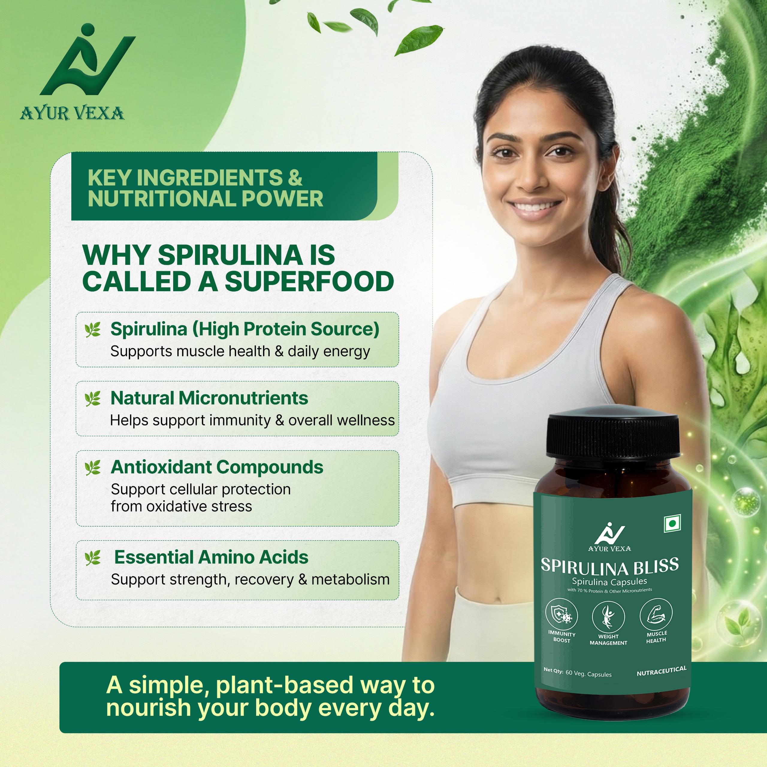 Ayurvexa Spirulina Bliss – Spirulina For Skin Health