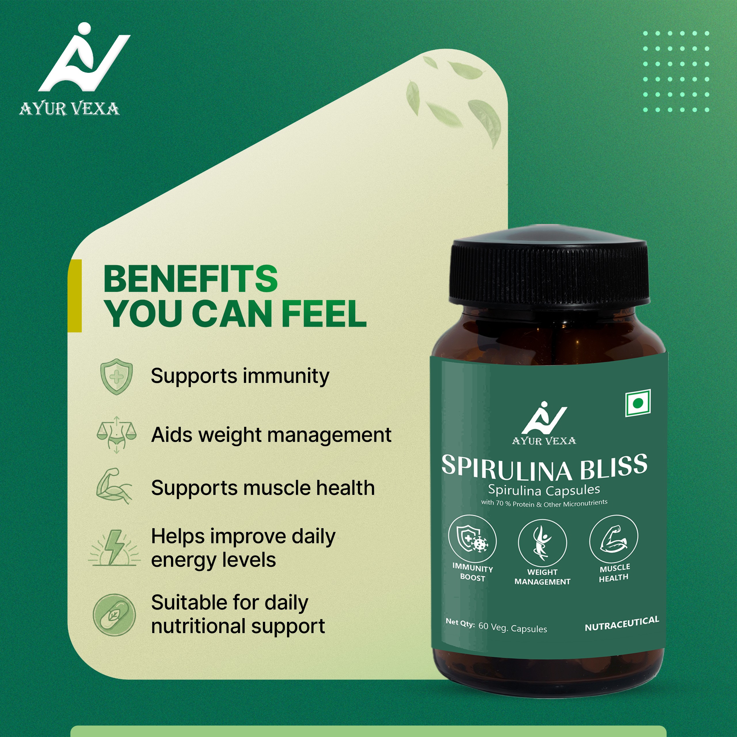 Ayurvexa Spirulina Bliss – Spirulina For Skin Health
